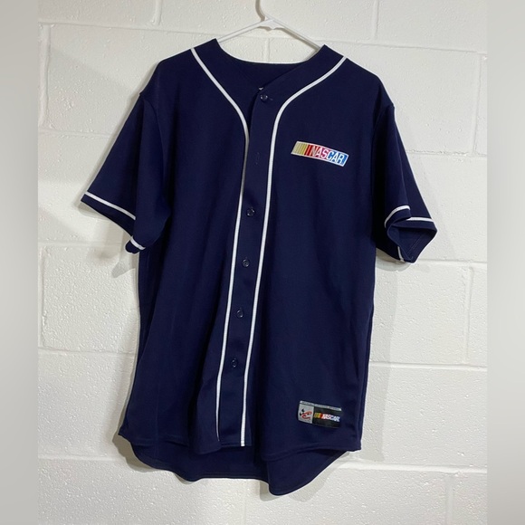 NASCAR Navy Blue Button-Up Jersey X-Large - Picture 1 of 3
